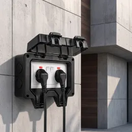 Vanjska električna utičnica GARDENIA SCHUKO 2x230V / Crna mat