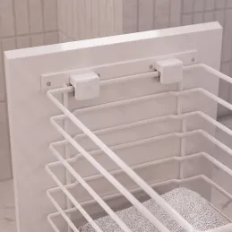 Izvlačna košara za rublje s ublaživačem i pričvršćivanjem na vrata ALO / Bijela mat