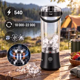 USB električni mikser ARIANO za smoothieje i koktele 600 ml / Crni