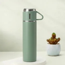 Dizajnerska termosica s 3 čaše 400 ml / Zelena