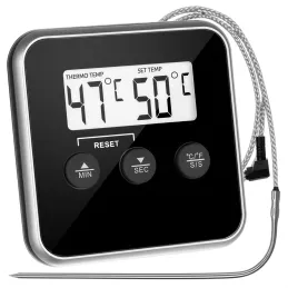 LCD termometar za hranu sa sondom i magnetom / Crni