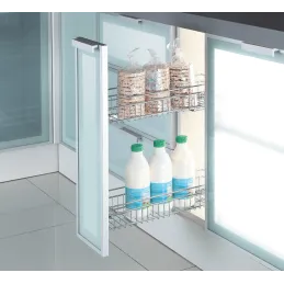 Kosara s potpunim izvlačenjem KOMFORT bočna s amortizacijom / Krom