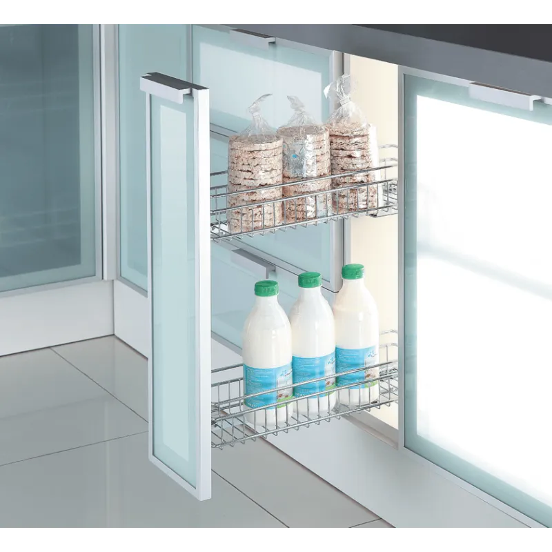 Kosara s potpunim izvlačenjem KOMFORT bočna s amortizacijom / Krom