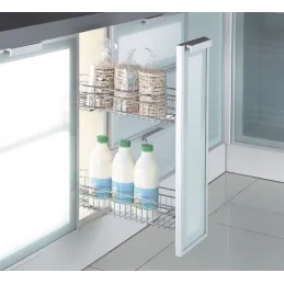 Kosara s potpunim izvlačenjem KOMFORT bočna s amortizacijom / Krom