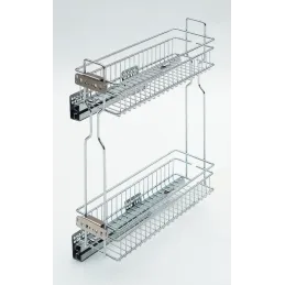 Kosara s potpunim izvlačenjem KOMFORT bočna s amortizacijom / Krom