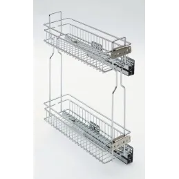 Kosara s potpunim izvlačenjem KOMFORT bočna s amortizacijom / Krom