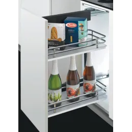 Potpuno izvlačna košara ELEGANCE bočna s amortizerima / Puno dno