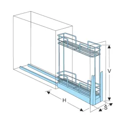 Koš za posve pomicanje ELEGANCE donji s prigušivanjem / Krom