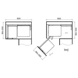 Slijepi kut ELEGANCE s prigušivačem / Puno dno