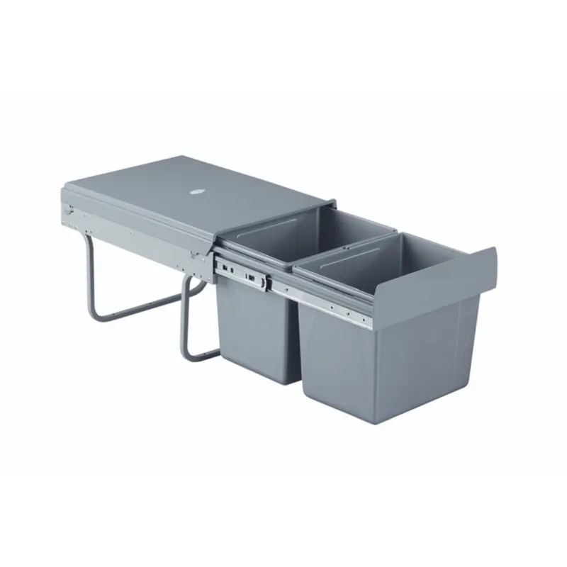Izvlačna kanta za smeće 400 mm - 2x15L / Siva