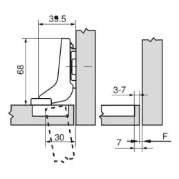Kapak s ugradnjom 110° CLIP TOP - BLUMOTION / S prigušivanjem