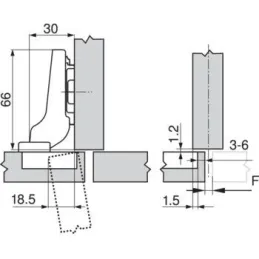 Zavjesa poluotvorena 100° CLIP