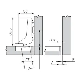 Umetak za zavjese 100° CLIP