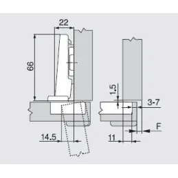 Viseća vijeska za gruba vrata 95° CLIP TOP