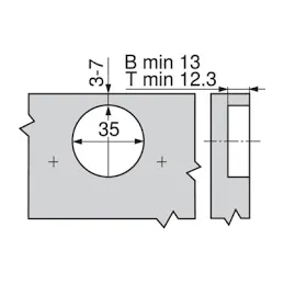 Zavesa za teška vrata s poluotvaranjem 95° CLIP TOP s prigušenjem