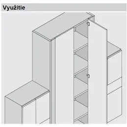 Okov za slijepi kut od 90° CLIP TOP s amortizacijom