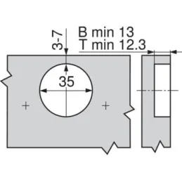 Zavjesa umetnuta u slijep kut 90° CLIP TOP - bez opruge