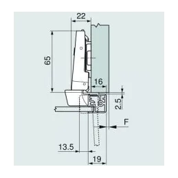 Zavjesa montirana na aluminijska vrata CLIP TOP 95° s amortizacijom