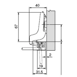 Polupoklopljeni zavjes za aluminijska vrata CLIP TOP 95°