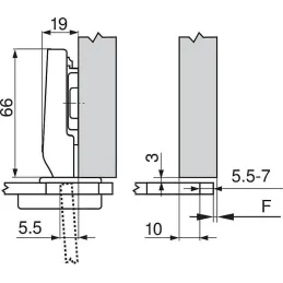 Nosivost za staklo CLIP TOP 94°