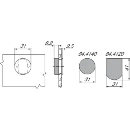 Poklopac za zavjesu okrugli