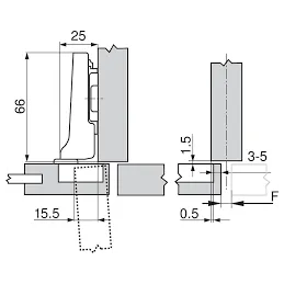 MINI viseći poluzglob CLIP TOP 94°