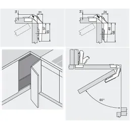 Kutni zavjes za preklopna vrata CLIP TOP