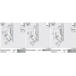 Zavjesa -45° ukoso s CLIP TOP amortizacijom