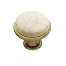 Gumb GARBO / Staromosadz - puknuti porculan u krem boji