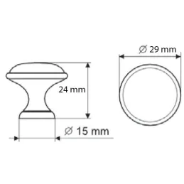 Gumb GARBO / Staromosadz - puknuti porculan u krem boji