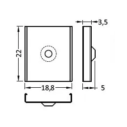 Okov za montažu Y okrugli, uvučeni otvor / Par