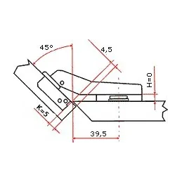 Krilo 45° SLIDE-ON s podloškom