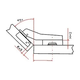 Krilo 45° SLIDE-ON s podloškom