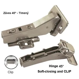Zavjesa 45° CLIP s prigušenjem i podloškom