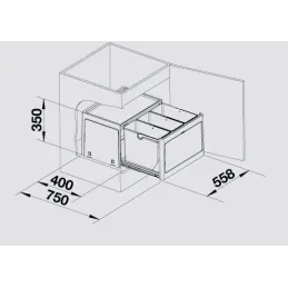 Izvlačni koš za smeće BLANCO BOTTON Pro 603 Automatic