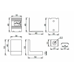 Okov za vješanje ormarića s pokrovom - Buk
