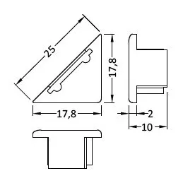 Set završetaka za profil TRIO10 / Par