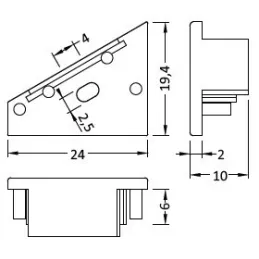 Set završetaka za profil CORNER14 / Par