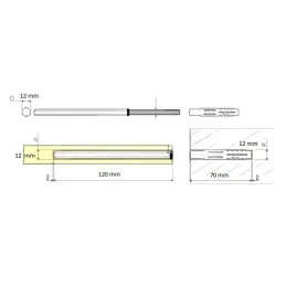 Skrivena konzola 12 x 120 mm