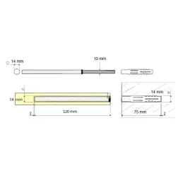 Skrivena konzola 14 x 120 mm