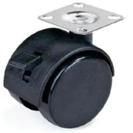 Namještajni kotač crni - s kočnicom