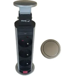 Izvlačna električna utičnica 3x230V Aluminij