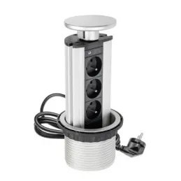 Pomična električna utičnica 3x230V aluminij