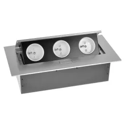 Preklopna električna utičnica GEMINO 3x230V / Aluminij