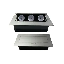 Preklopna električna utičnica GEMINO 3x230V / Aluminij