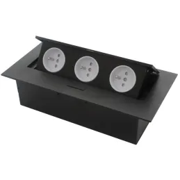 Preklopna električna utičnica GEMINO 3x230V / Crna
