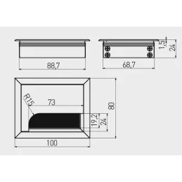 Adapter za kabel MERIDA 100 x 80 mm / Crna