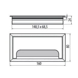 Prelaz za kabel MERIDA 160 x 80 mm / Crna
