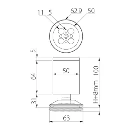 Namještajna nožica LASA / Aluminij
