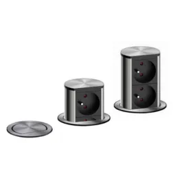 Izvlačna električna utičnica Elevator 2x230V FRENCH / Inox